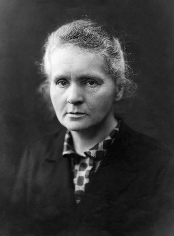 Portrait photograph of the physicist and chemist Marie Curie