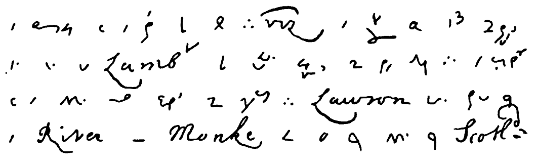 A line of Samuel Pepys's diary written in his Shelton shorthand